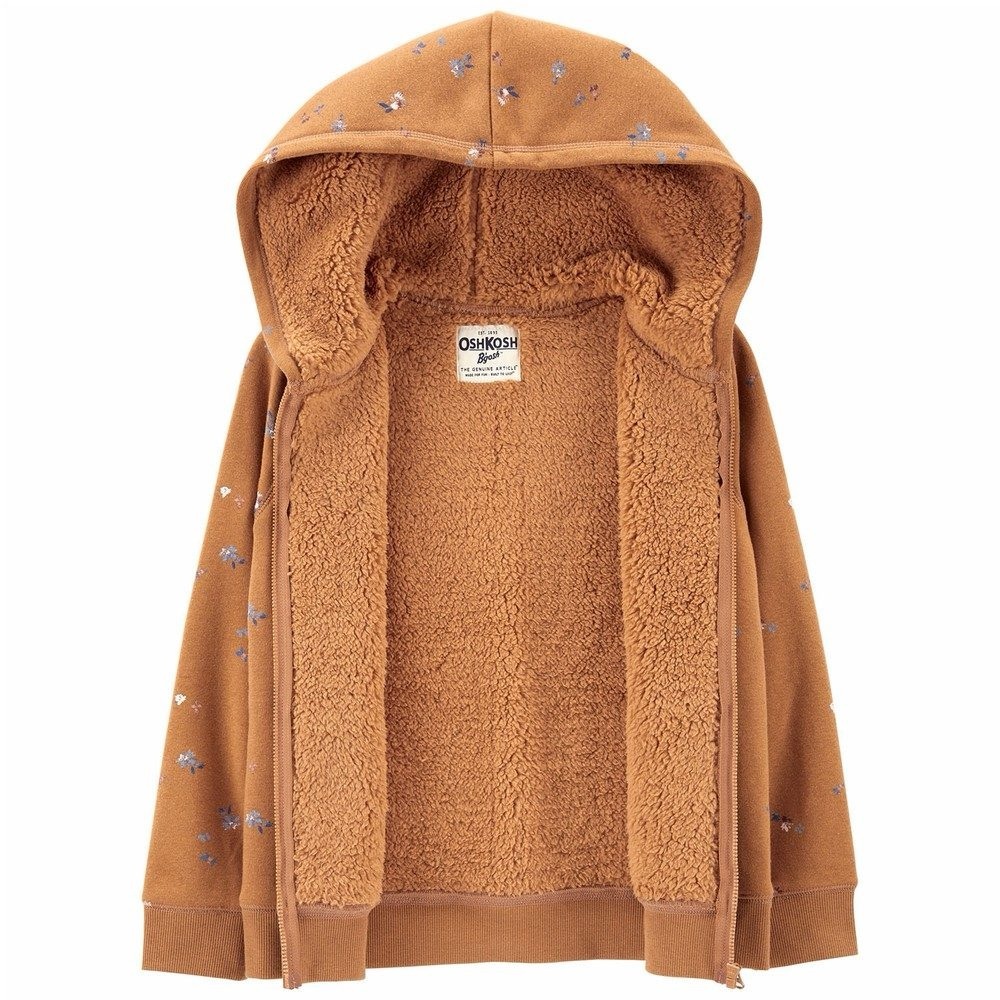 OshKosh B'gosh Heavyweight 6/6x Tan Floral Hoodie - Picture 3 of 4